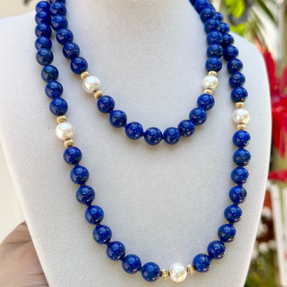 Vintage 14K Yellow Gold Natural Saltwater South Sea Pearl necklace